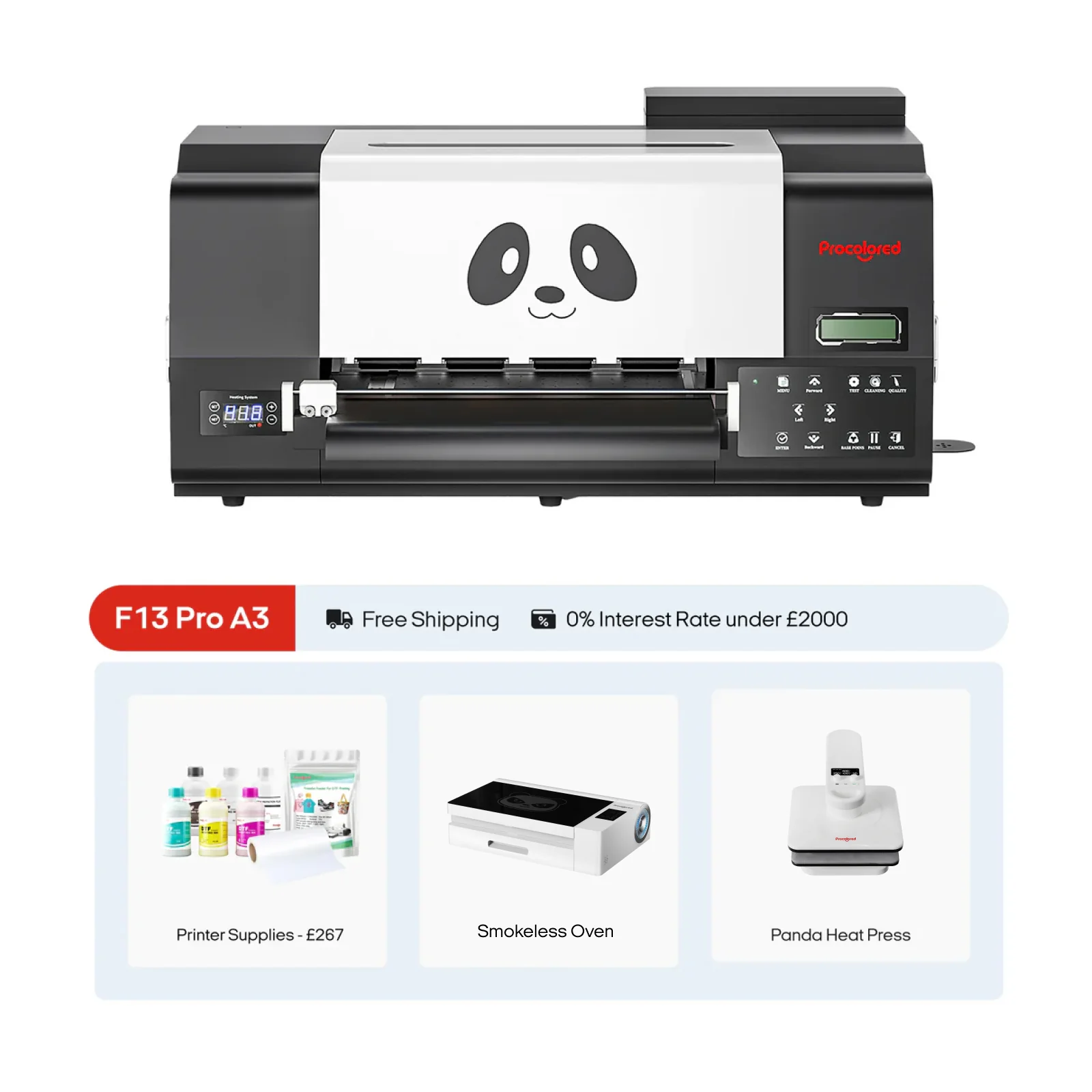Procolored F13 Pro Panda DTF Printer 13" A3 Dual XP600 & Complete Bundle Premium - Image 2