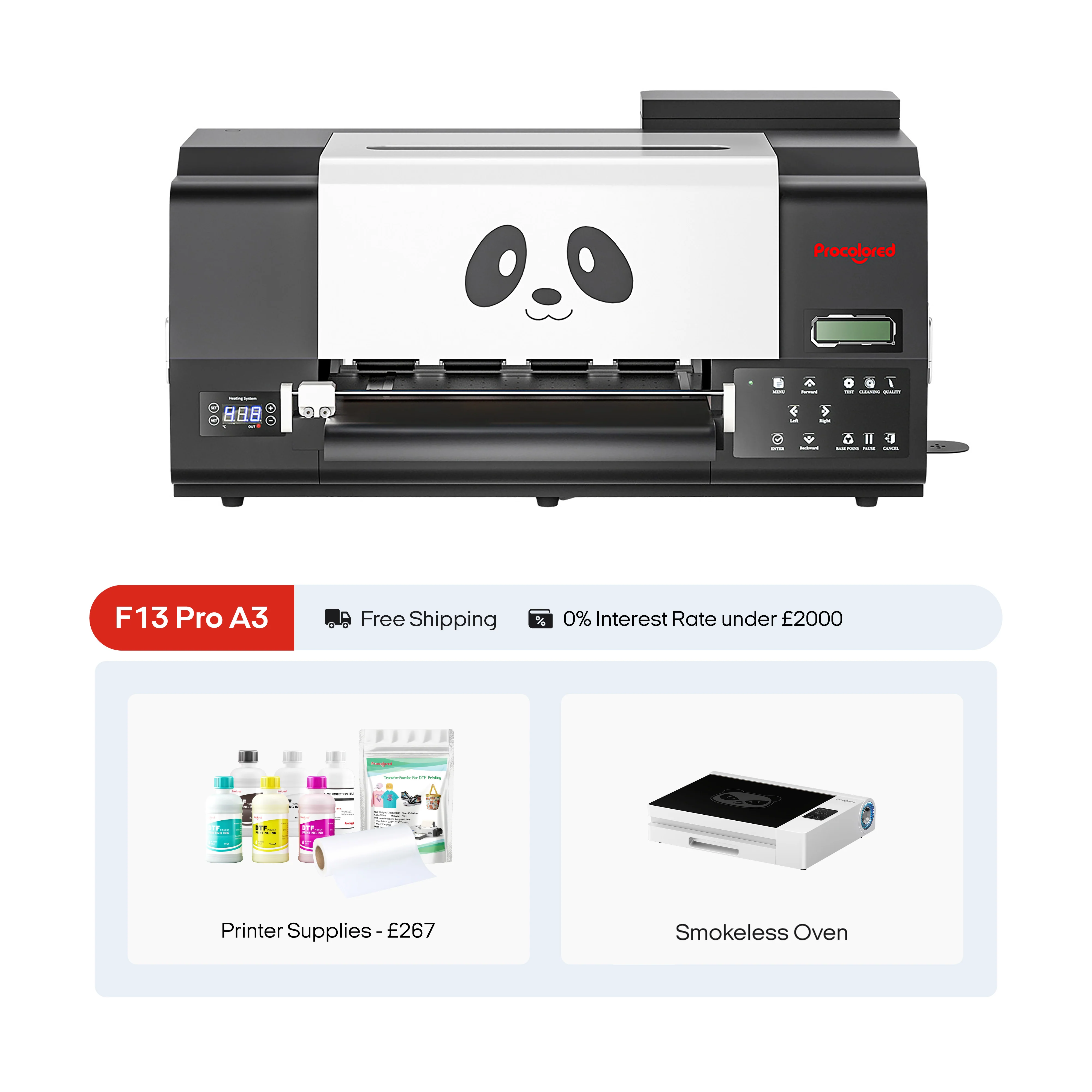 Procolored F13 Pro Panda DTF Printer 13" A3 Dual XP600 & Oven Premium - Image 2