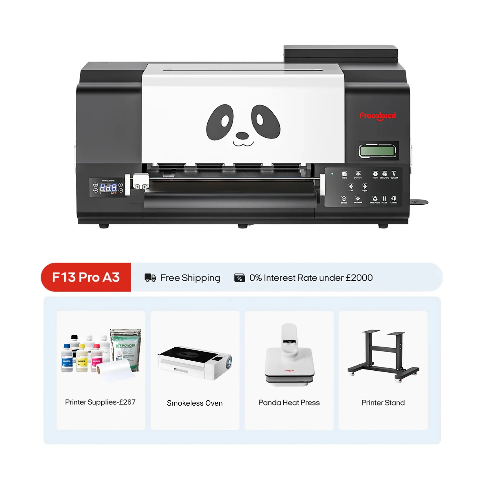 Procolored F13 Pro Panda DTF Printer 13" A3 Dual XP600 + Stand & Complete Bundle Premium - Image 2