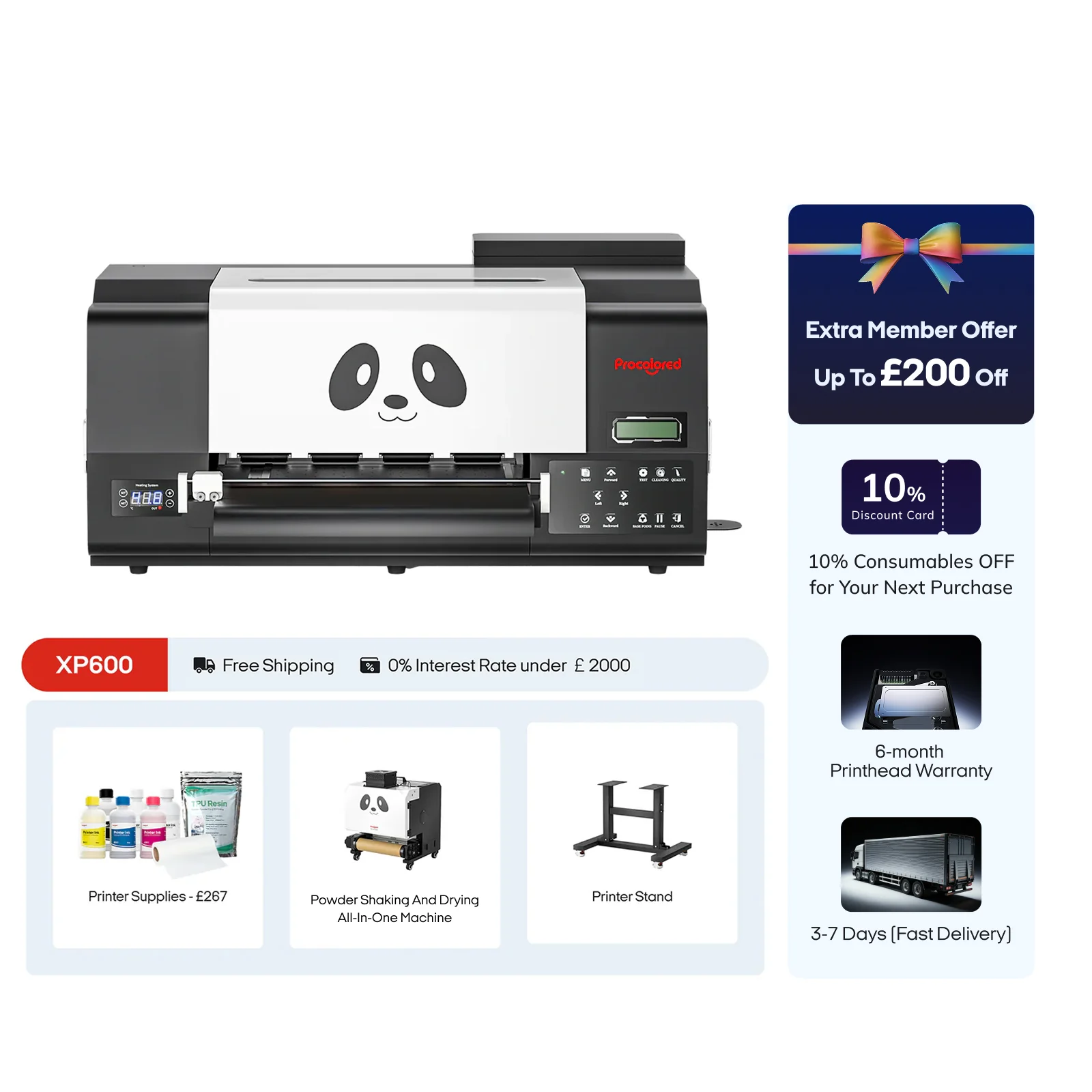 Procolored F13 Pro Panda DTF Printer 13" A3 Dual XP600 + Stand + Shaker Oven - Image 7