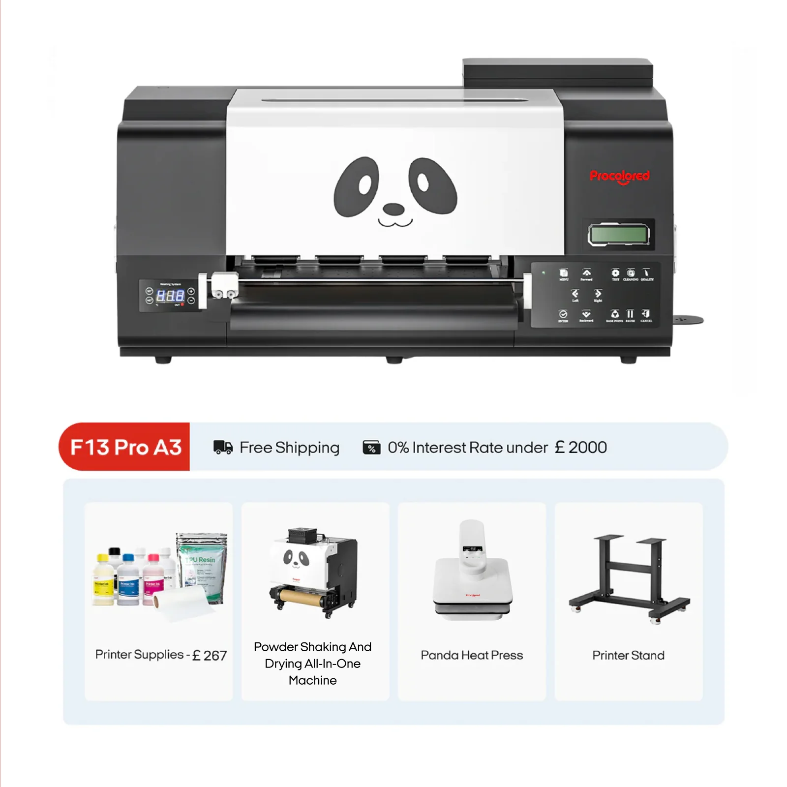 Procolored F13 Pro Panda DTF Printer 13" A3 Dual XP600 & Stand Ultimate Bundle - Image 2