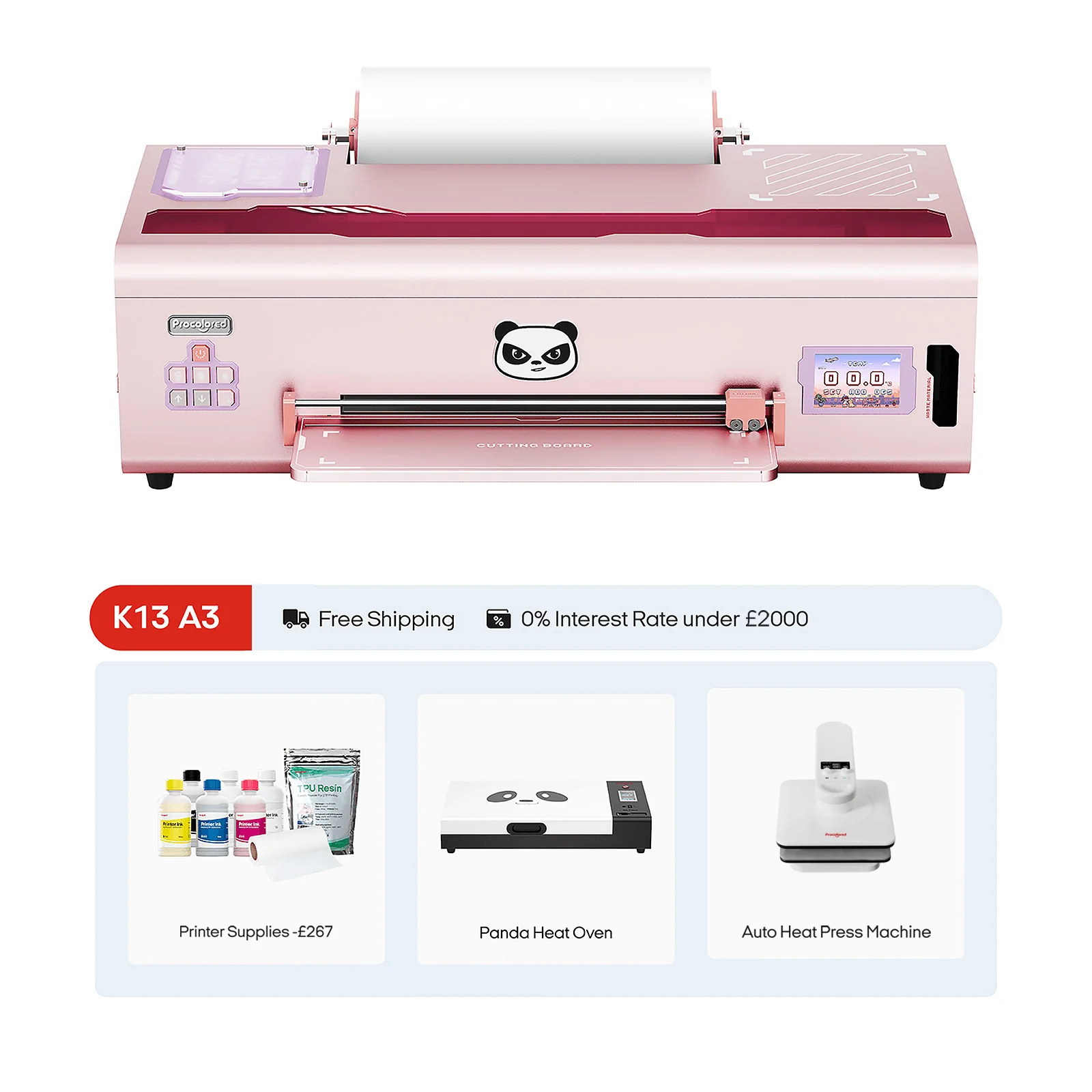 Procolored K13 DTF Printer 13" A3 & Complete Bundle - Pink - Image 2