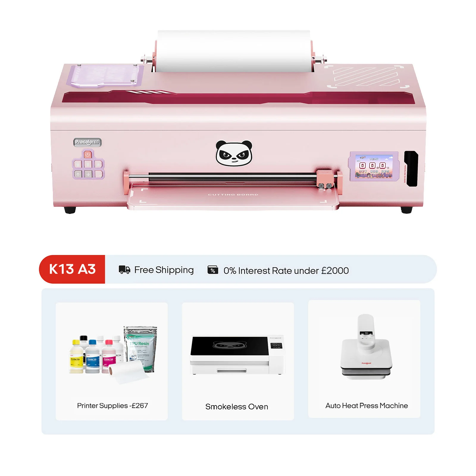 Procolored K13 DTF Printer 13" A3 & Complete Bundle Premium - Pink - Image 2