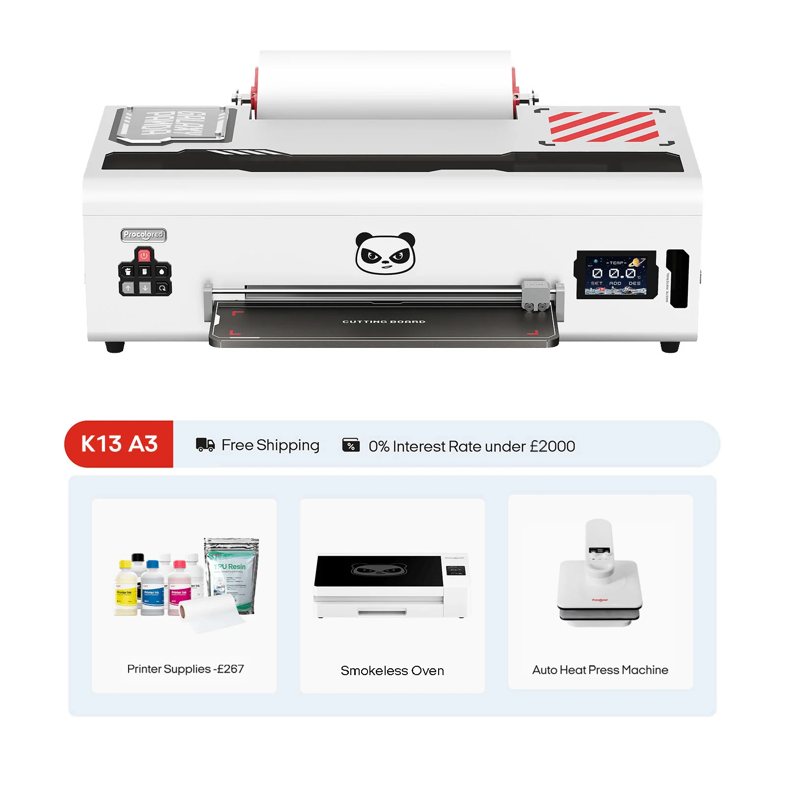 Procolored K13 DTF Printer 13" A3 & Complete Bundle Premium - White - Image 2