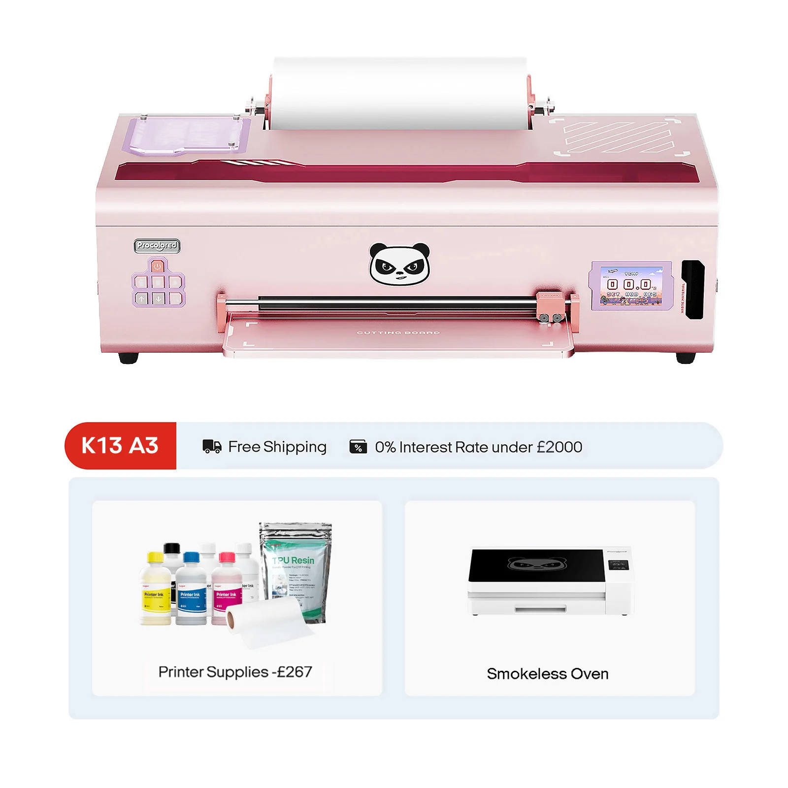Procolored K13 DTF Printer 13" A3 & Oven Premium - Pink - Image 2