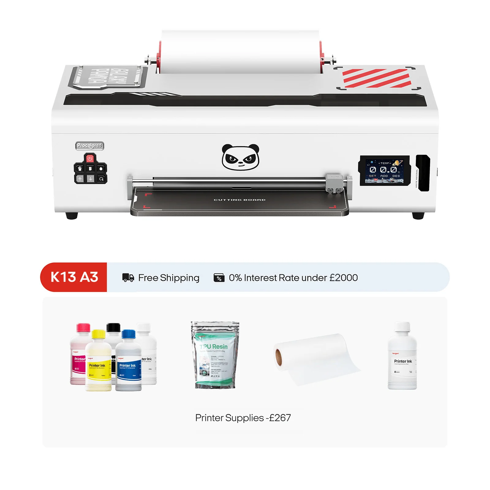 Procolored K13 DTF Printer 13" A3 - White - Image 2