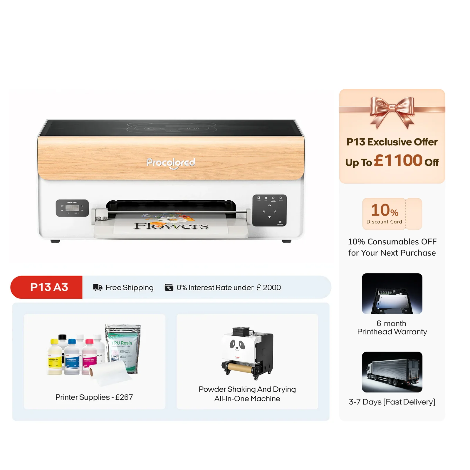 Procolored P13 DTF Printer 13" A3 XP600 & DTF Shaker Bundle - Image 7